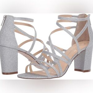 Jessica Simpson Silver Glitter Heels